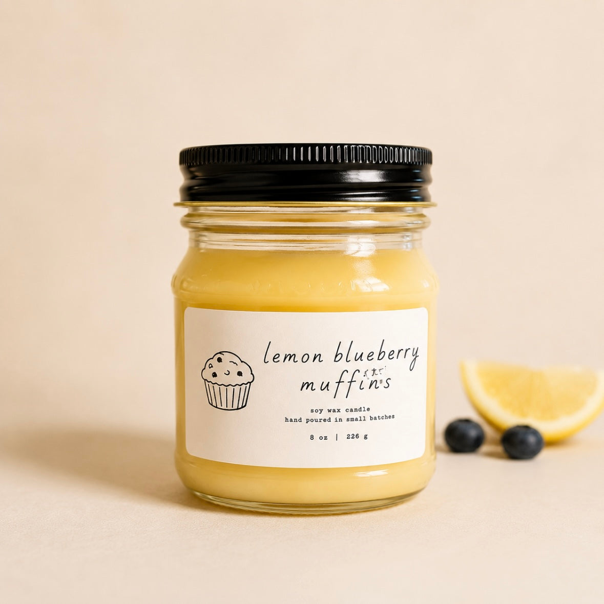 Lemon Blueberry Muffins Soy Candle