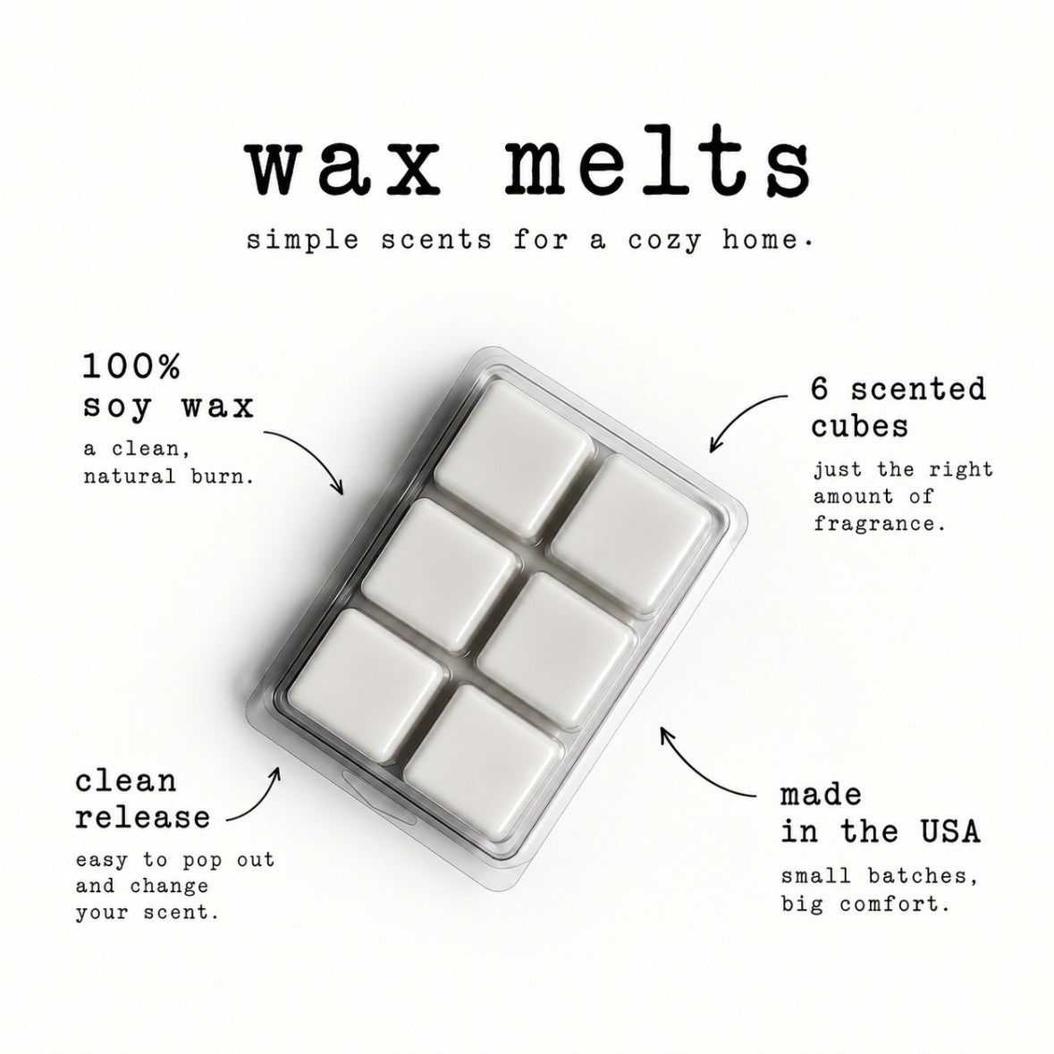 Wax melts product features — Jody's Farmstand soy wax melts